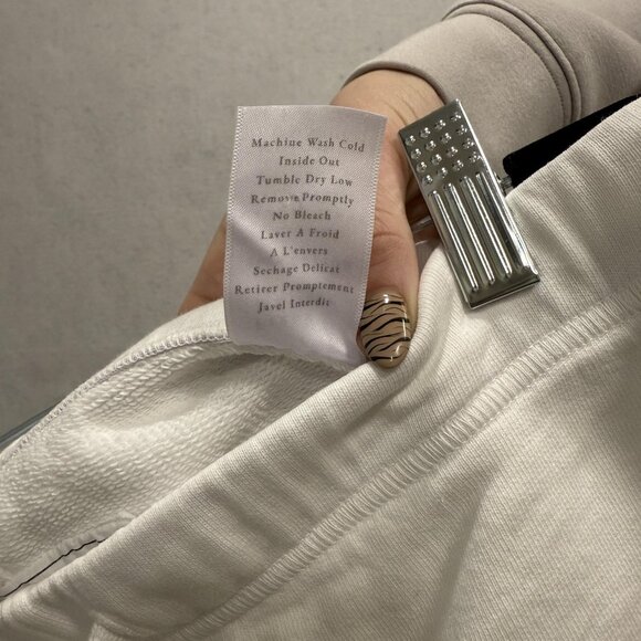 Frank & Eileen Sweat Shorts Womens Small White French Terry Drawstring Lounge - Picture 4 of 9